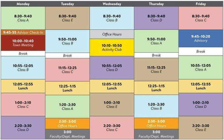 class schedule