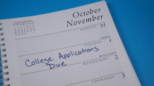Calendar reminder that college applications are due in November