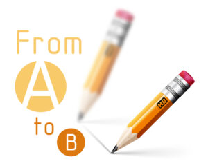 Pencil illustration "from A to B"